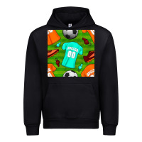 Black soccer ball uniform and shoes seamless pattern Urban Hoodie - BundleAndBundleShop