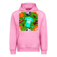 Fuchsia Pink soccer ball uniform and shoes seamless pattern Urban Hoodie - BundleAndBundleShop