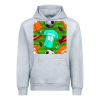 Heather Grey soccer ball uniform and shoes seamless pattern Urban Hoodie - BundleAndBundleShop