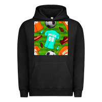Pigment Black soccer ball uniform and shoes seamless pattern Urban Hoodie - BundleAndBundleShop