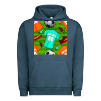 Pigment Midnight Navy soccer ball uniform and shoes seamless pattern Urban Hoodie - BundleAndBundleShop