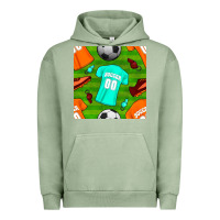 Pigment Oil Green soccer ball uniform and shoes seamless pattern Urban Hoodie - BundleAndBundleShop