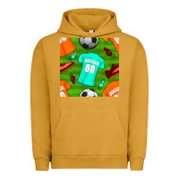 Pigment Peanut Butter soccer ball uniform and shoes seamless pattern Urban Hoodie - BundleAndBundleShop