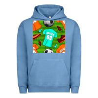 Pigment Pebble Blue soccer ball uniform and shoes seamless pattern Urban Hoodie - BundleAndBundleShop
