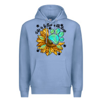 Colony Blue life is better with dogs Premium Hoodie - NancyCooperArtShop