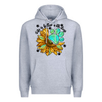 Heather Grey life is better with dogs Premium Hoodie - NancyCooperArtShop