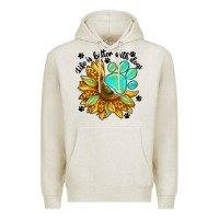 Oatmeal Heather life is better with dogs Premium Hoodie - NancyCooperArtShop