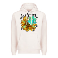 Pale Pink life is better with dogs Premium Hoodie - NancyCooperArtShop