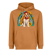 Meerkat beagle turquoise and sunflowers rainbow Heavyweight Hoodie - Artiststas