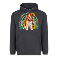 Smoke beagle turquoise and sunflowers rainbow Heavyweight Hoodie - Artiststas