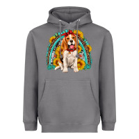 Storm beagle turquoise and sunflowers rainbow Heavyweight Hoodie - Artiststas