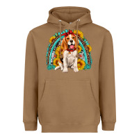 Toasted Coconut beagle turquoise and sunflowers rainbow Heavyweight Hoodie - Artiststas