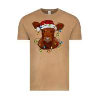 Vintage Camel Christmas baby red angus calf with lights Vintage Tee - RanaPortraitStore