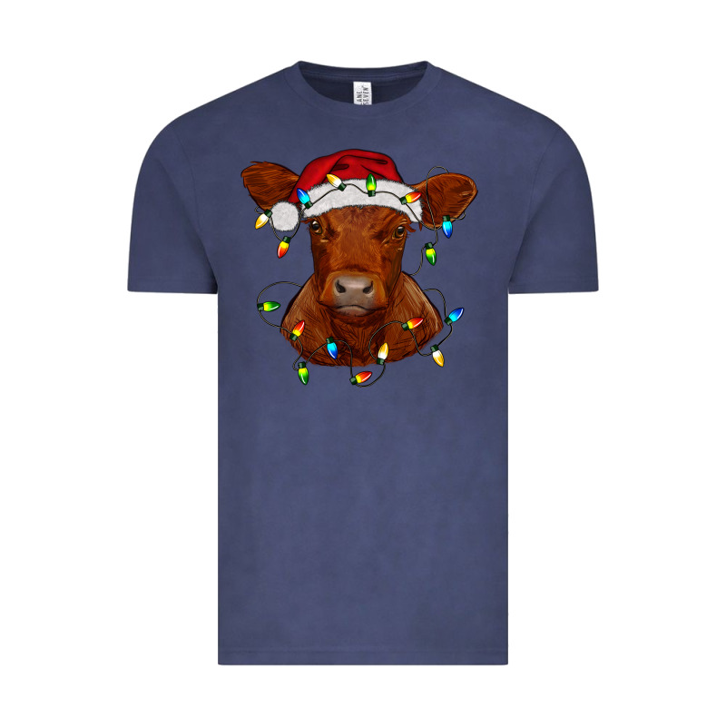 Christmas Baby Red Angus Calf With Lights Vintage Tee by RanaPortraitStore | Teevron