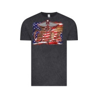 Vintage Black patriotic nurse certified medical assistant medilcal symbol background Vintage Tee - BarkalooDesign