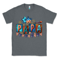 Charcoal Heather American Papa 4th of july Classic Tee - CowGirlArtShop