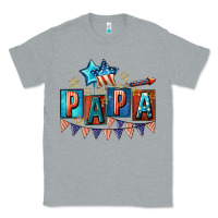 Heather Grey American Papa 4th of july Classic Tee - CowGirlArtShop
