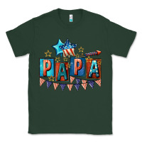 Sports Green American Papa 4th of july Classic Tee - CowGirlArtShop