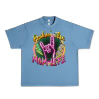 Pebble Blue rockin' the mom life Urban Heavy Tee - Zillion Design Studio