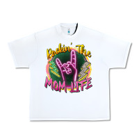 White rockin' the mom life Urban Heavy Tee - Zillion Design Studio
