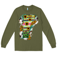 Army Green Vermont State Map Long Sleeve Tee - RanaPortraitStore