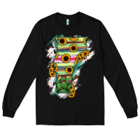 Black Vermont State Map Long Sleeve Tee - RanaPortraitStore