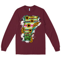 Burgundy Vermont State Map Long Sleeve Tee - RanaPortraitStore
