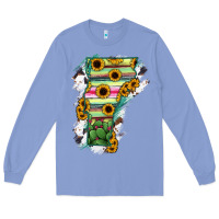 Colony Blue Vermont State Map Long Sleeve Tee - RanaPortraitStore