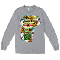 Heather Grey Vermont State Map Long Sleeve Tee - RanaPortraitStore