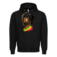 Black juneteenth black women Zipper Hoodie - HRA Design Shop