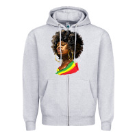 Heather Grey juneteenth black women Zipper Hoodie - HRA Design Shop