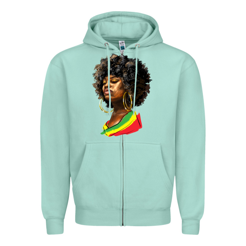 Juneteenth Black Women Zipper Hoodie by HRA Design Shop | Teevron