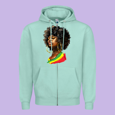 Juneteenth Black Women Zipper Hoodie Designed By Hra Design Shop
