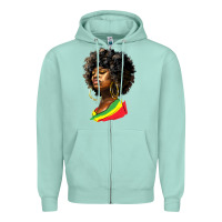 Seafoam juneteenth black women Zipper Hoodie - HRA Design Shop