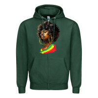 Sports Green juneteenth black women Zipper Hoodie - HRA Design Shop