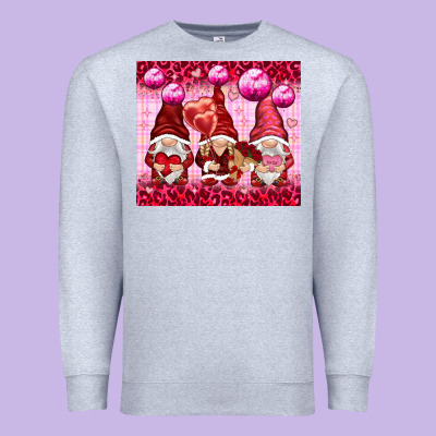 Valentines Gnomies With Leopard Premium Sweatshirt Designed By Nancycooperartshop