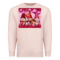 Pale Pink valentines gnomies with leopard Premium Sweatshirt - NancyCooperArtShop