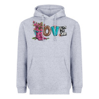 Heather Grey valentines day love and boots Heavyweight Hoodie - AdoDesignShop