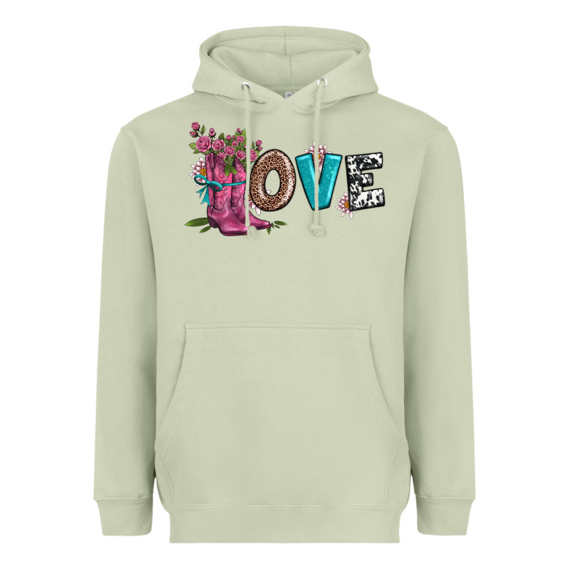 Valentines Day Love And Boots Heavyweight Hoodie by AdoDesignShop | Teevron