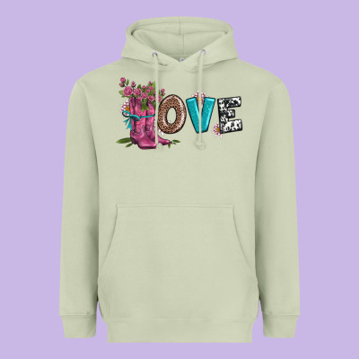 Valentines Day Love And Boots Heavyweight Hoodie Designed By Adodesignshop