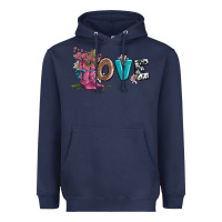 Navy valentines day love and boots Heavyweight Hoodie - AdoDesignShop