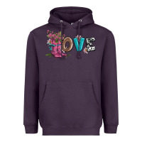 Plum valentines day love and boots Heavyweight Hoodie - AdoDesignShop