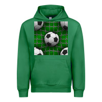 Emerald soccer ball with goal nets seamless pattern Urban Hoodie - BundleAndBundleShop