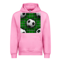 Fuchsia Pink soccer ball with goal nets seamless pattern Urban Hoodie - BundleAndBundleShop