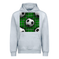 Heather Grey soccer ball with goal nets seamless pattern Urban Hoodie - BundleAndBundleShop