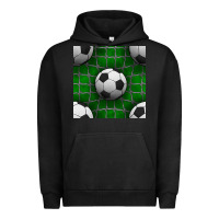 Pigment Black soccer ball with goal nets seamless pattern Urban Hoodie - BundleAndBundleShop