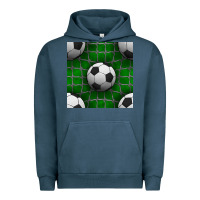 Pigment Midnight Navy soccer ball with goal nets seamless pattern Urban Hoodie - BundleAndBundleShop