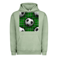 Pigment Oil Green soccer ball with goal nets seamless pattern Urban Hoodie - BundleAndBundleShop