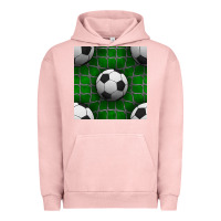 Pigment Salmon soccer ball with goal nets seamless pattern Urban Hoodie - BundleAndBundleShop