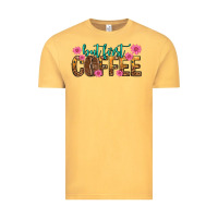 Vintage Mustard but first coffee Vintage Tee - texasbilliewilder